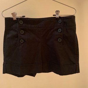 Trendy Black Button Shorts